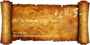 Öhlbaum Zéta névjegykártya